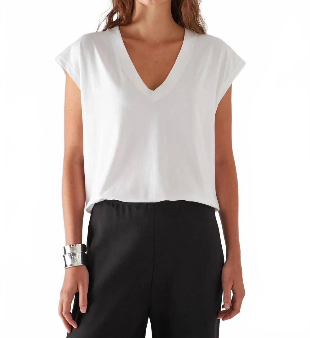 NEW PATRICK ASSARAF iconic v neck dolman tee in white